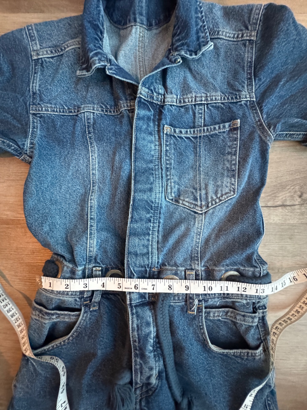 FREE PEOPLE Edison Wide Leg Denim Coverall Jumpsuit Size XS - Picture 5 of 7